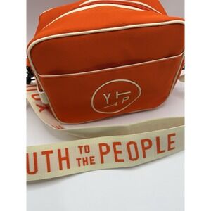 YOUTH TO THE PEOPLE Crossbody Bag in‎ Orange With Logo, Trim & Strap NEW